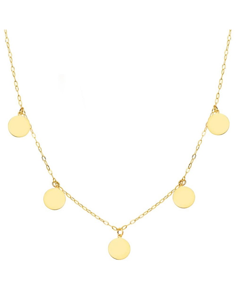Gargantilla oro 18k chapas circulares 45 cm