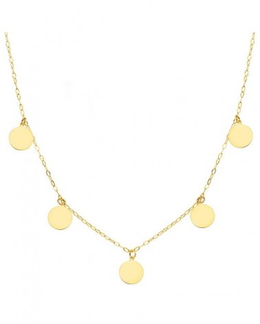 Gargantilla oro 18k chapas circulares 45 cm