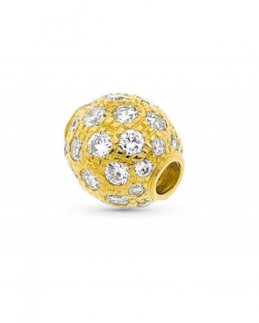 Colgante oro 18k bola circonitas