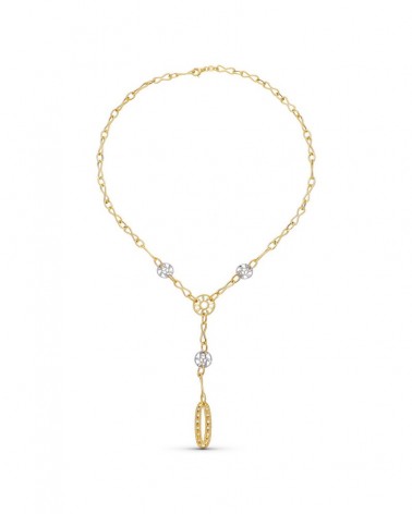 Gargantilla oro 18k bicolor motivos decorativos