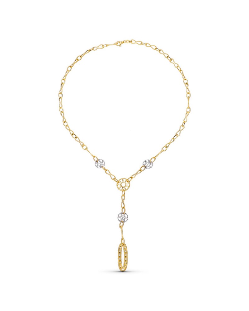 Gargantilla oro 18k bicolor motivos decorativos