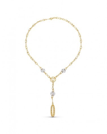 Gargantilla oro 18k bicolor motivos decorativos