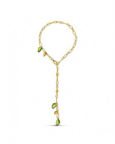 Gargantilla oro amarillo 18k eslabones piedras color