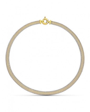 Gargantilla oro 18k bicolor malla 43cm