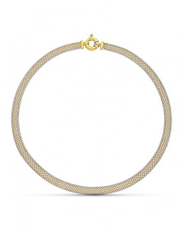Gargantilla oro 18k bicolor malla 43cm