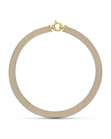 Gargantilla oro 18k bicolor malla 43cm