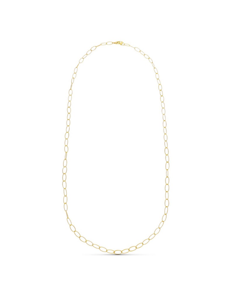 Gargantilla oro amarillo 18k eslabón diamantado 80cm