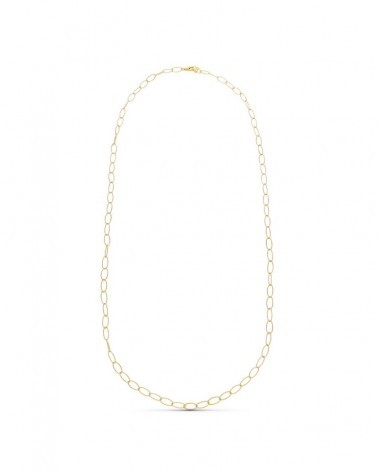 Gargantilla oro amarillo 18k eslabón diamantado 80cm