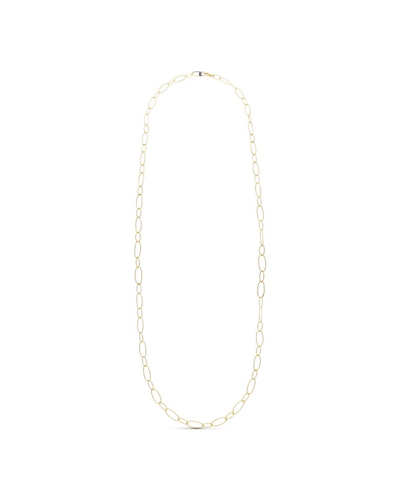 Gargantilla oro amarillo 18k eslabón diamantado 80cm