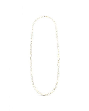 Gargantilla oro amarillo 18k eslabón diamantado 80cm