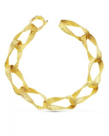 Pulsera oro 18k eslabones huecos 11mm 22cm