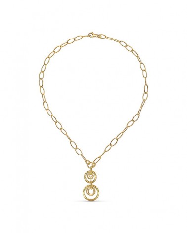 Gargantilla oro 18k amarillo cadena eslabones colgante