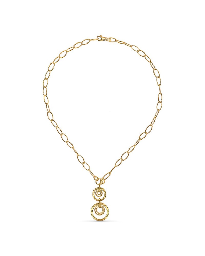 Gargantilla oro 18k amarillo cadena eslabones colgante