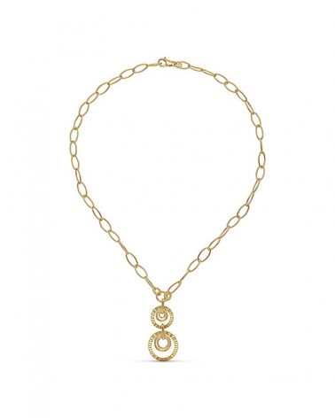 Gargantilla oro 18k amarillo cadena eslabones colgante