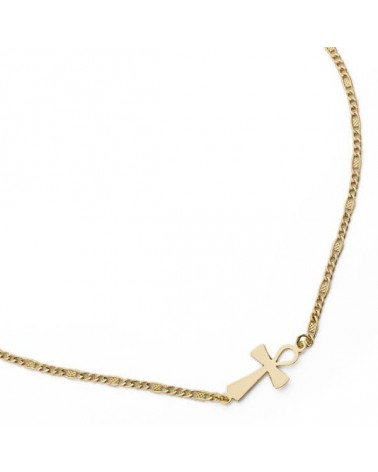 Collar oro 18k cruz de la vida 42cm