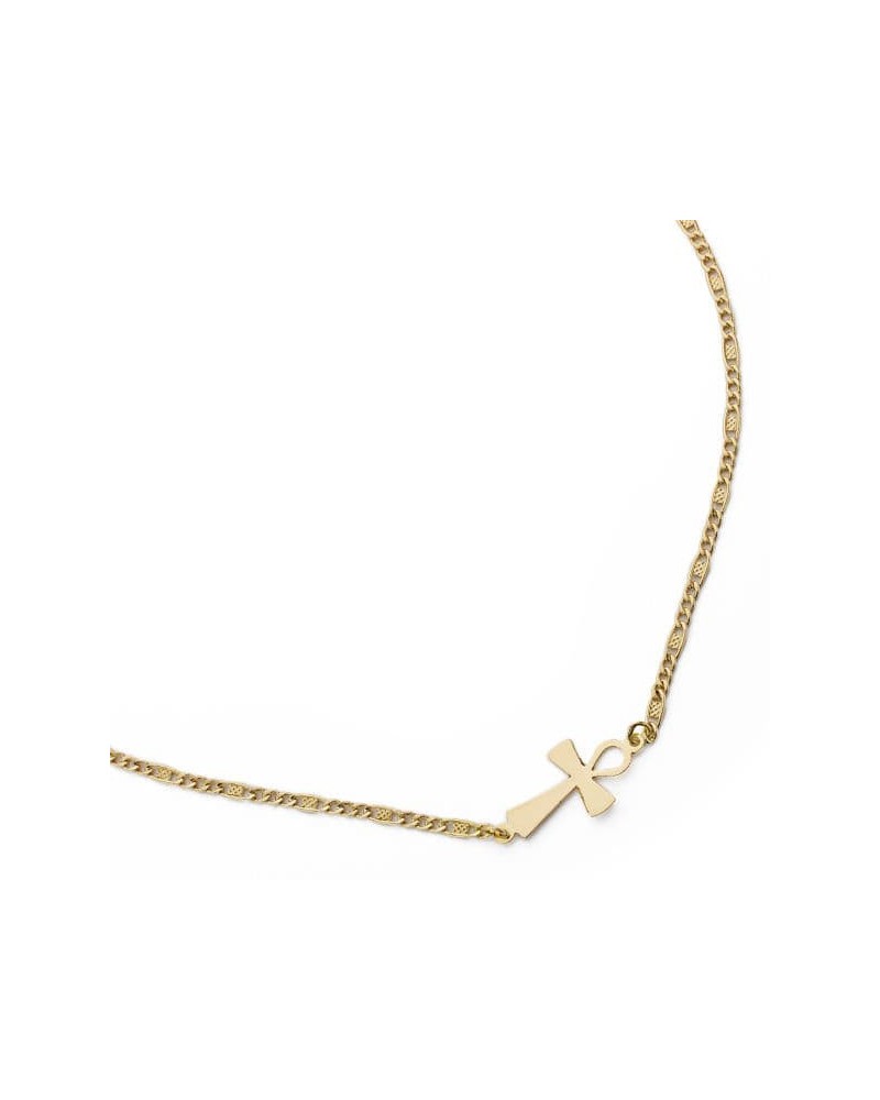Collar oro 18k cruz de la vida 42cm