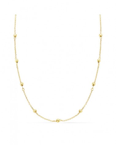 Cadena oro 18k forzada con bolas lisas 50 cm