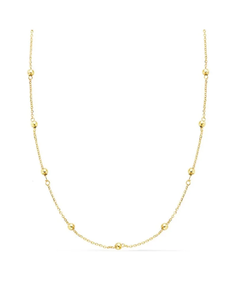 Cadena oro 18k forzada con bolas lisas 50 cm