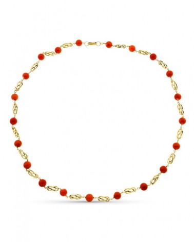 Gargantilla oro 18k amarillo coral japonés 60cm