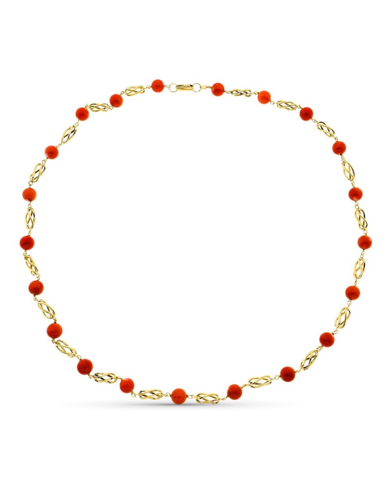 Gargantilla oro 18k amarillo coral japonés 60cm