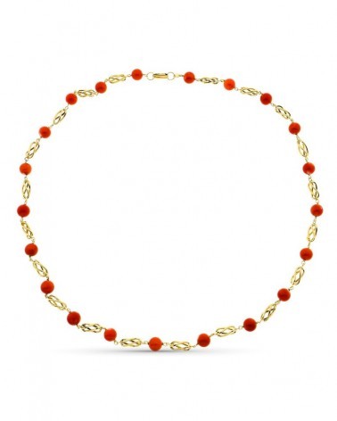 Gargantilla oro 18k amarillo coral japonés 60cm