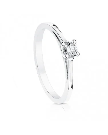 Solitario oro 18k diamante natural 0,15 quilates