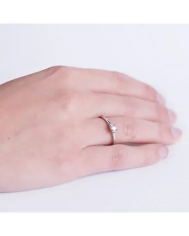 Solitario oro 18k diamante natural 0,15 quilates