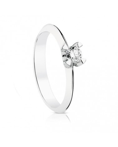 Solitario oro blanco 18k diamante 0,20 quilates