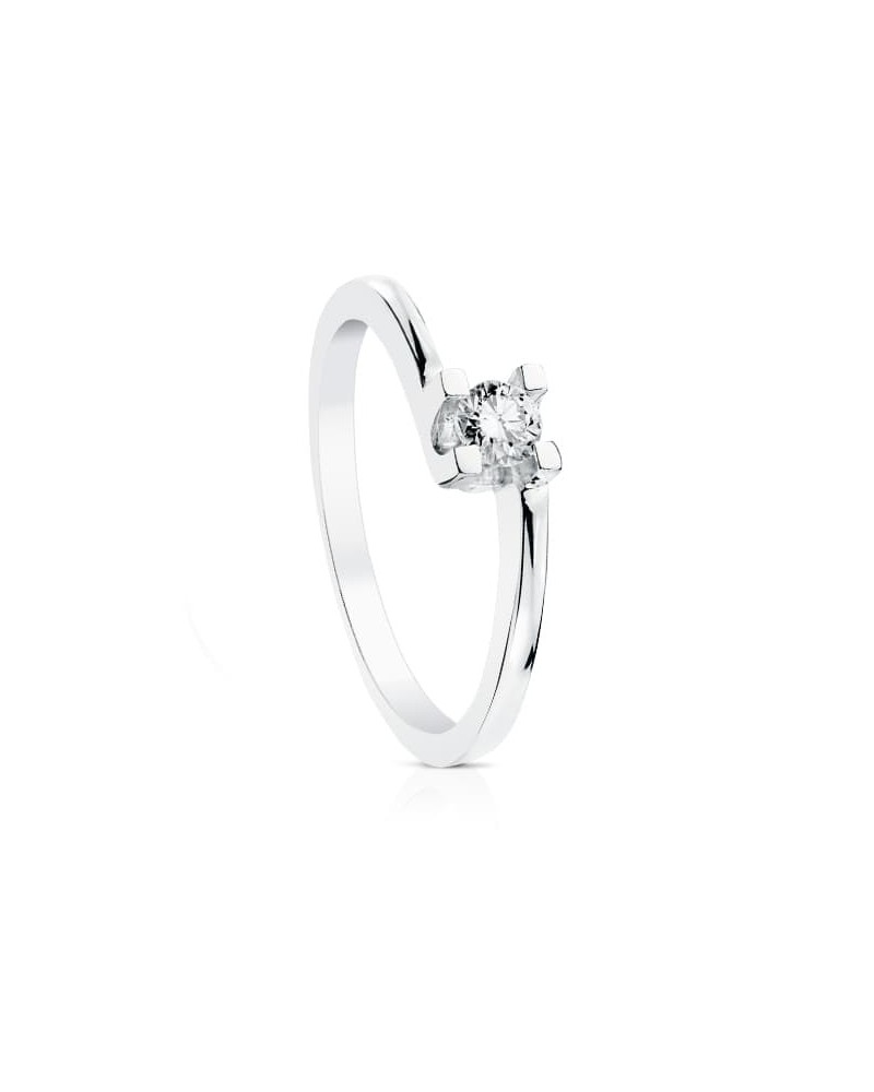 Solitario oro blanco 18k diamante 0,20 quilates