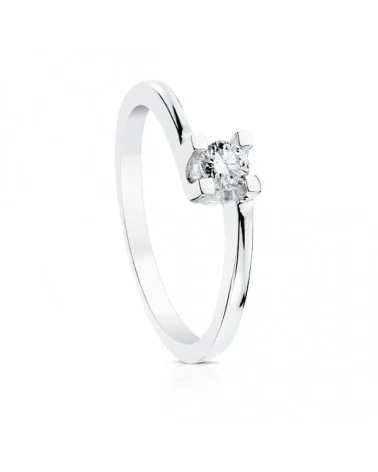 Solitario oro blanco 18k diamante 0,20 quilates