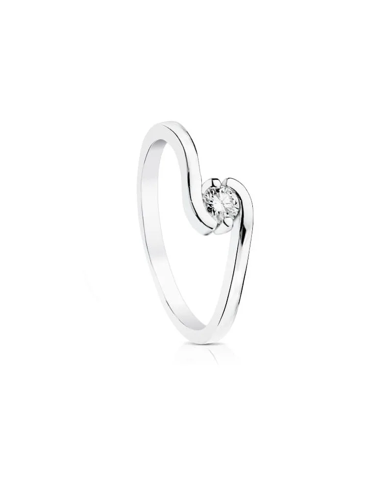 Solitario oro blanco 18k diamante brillante 0.150ct
