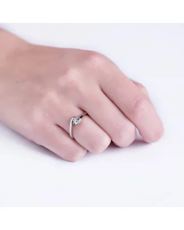 Solitario oro blanco 18k diamante brillante 0.150ct