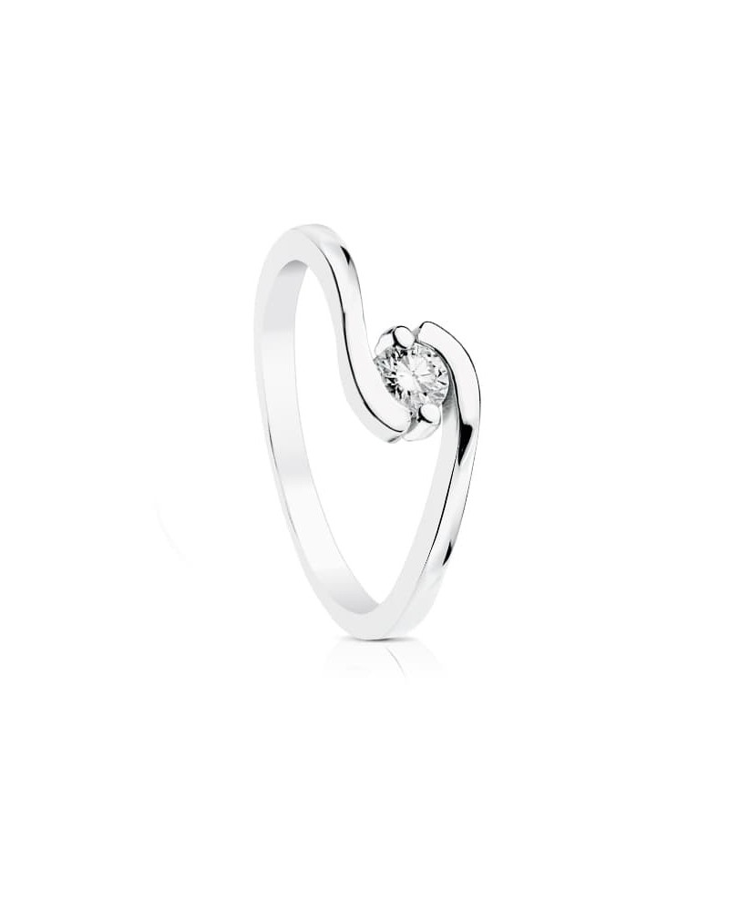 Anillo solitario oro blanco 18k diamante 0,200 quilates