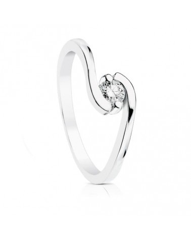 Anillo solitario oro blanco 18k diamante 0,200 quilates