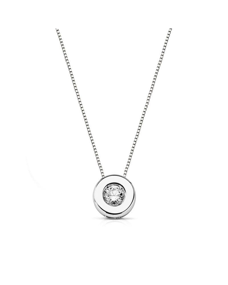 Colgante oro blanco 18k diamante laboratorio 6,5 mm