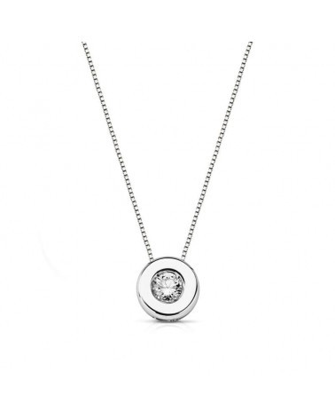 Colgante oro blanco 18k diamante laboratorio 6,5 mm