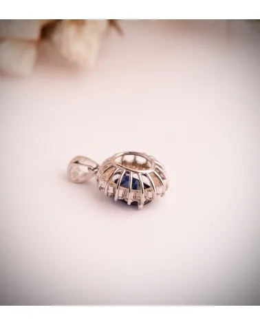 Colgante oro blanco 18k zafiro diffusion diamantes laboratorio