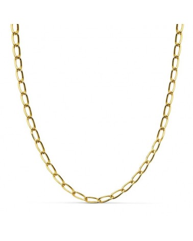 Cadena oro 18k amarillo estilo Bilbao hueca 50 cm