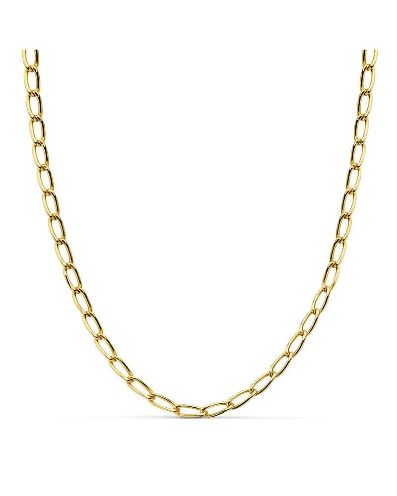 Cadena oro 18k amarillo estilo Bilbao hueca 50 cm