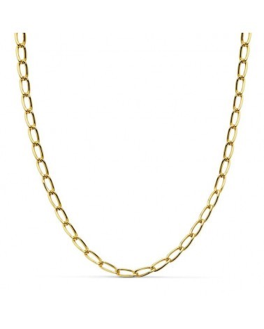 Cadena oro 18k amarillo estilo Bilbao hueca 50 cm