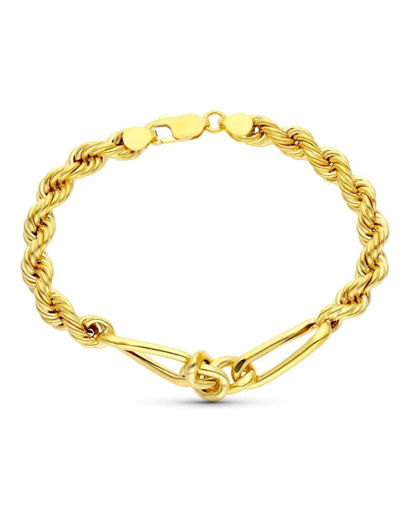 Pulsera oro 18k salomónico alternado eslabón Cartier 20cm