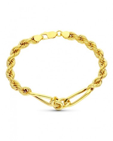 Pulsera oro 18k salomónico alternado eslabón Cartier 20cm