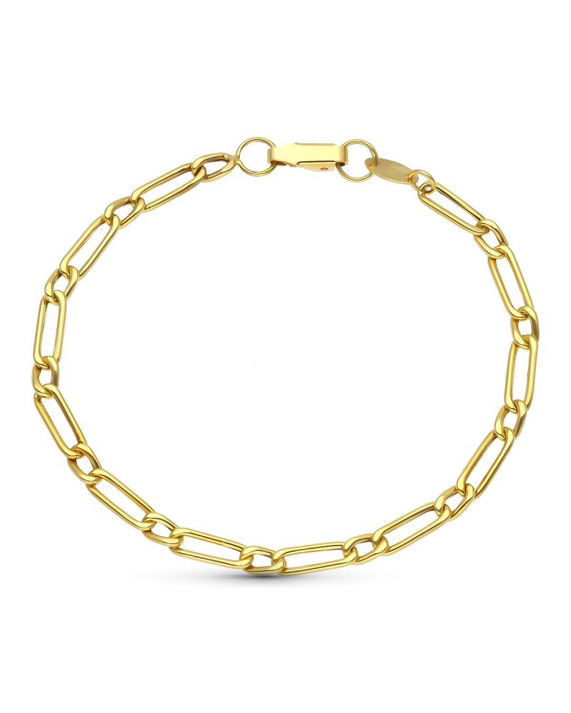 Pulsera oro 18k eslabón rectangular hueca