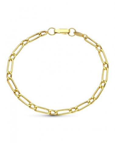 Pulsera oro 18k eslabón rectangular hueca