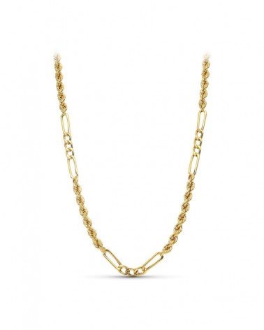 Cadena oro 18k salomónico combinado 50cm