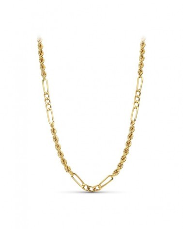 Cadena oro 18k salomónico combinado 50cm