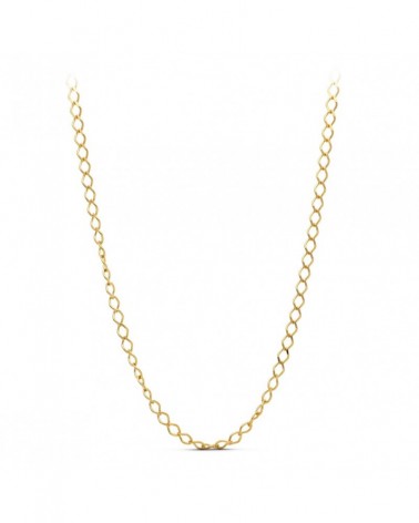 Cadena oro 18k amarillo eslabón rombo maciza 60cm