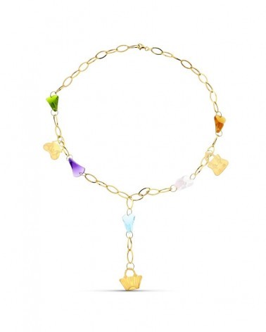 Gargantilla oro 18k piedras colores y motivos