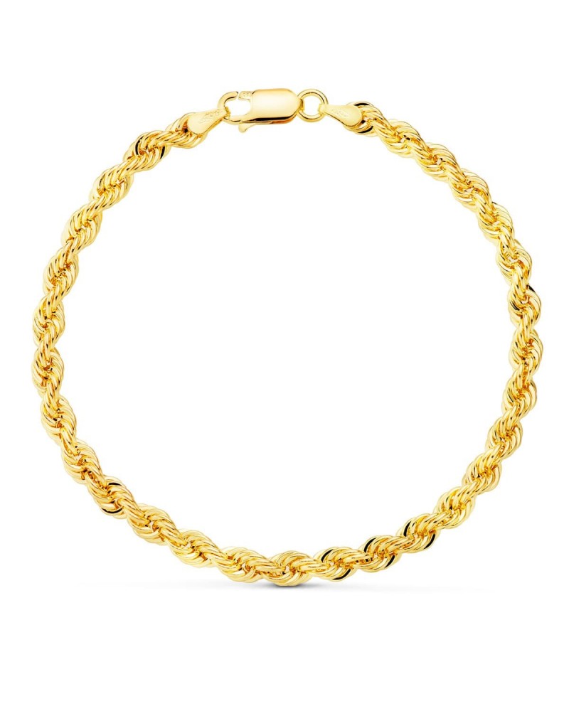 Pulsera oro amarillo 18k cordón salomónico 4,3mm