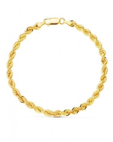 Pulsera oro amarillo 18k cordón salomónico 4,3mm